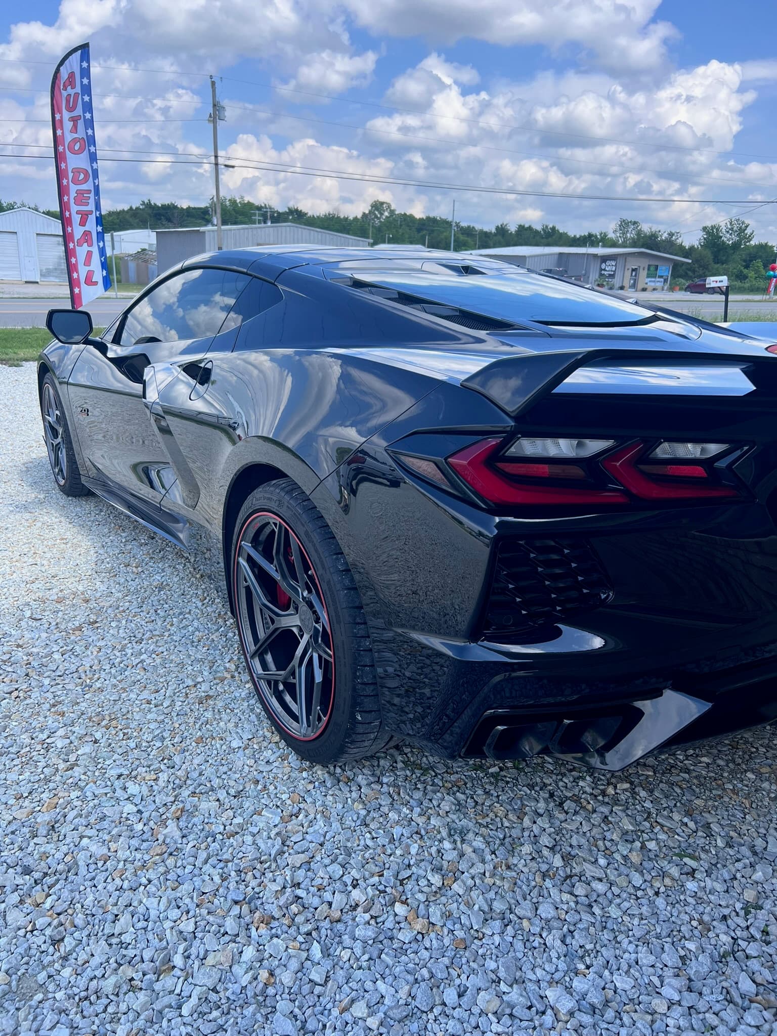 Black Corvette detailed by Grimeaway Autoworks