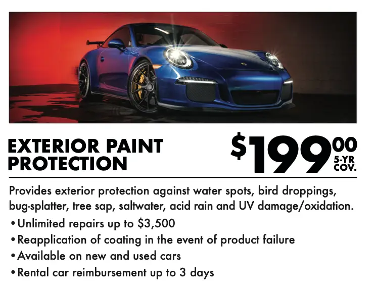 Exterior paint protection warranty plan