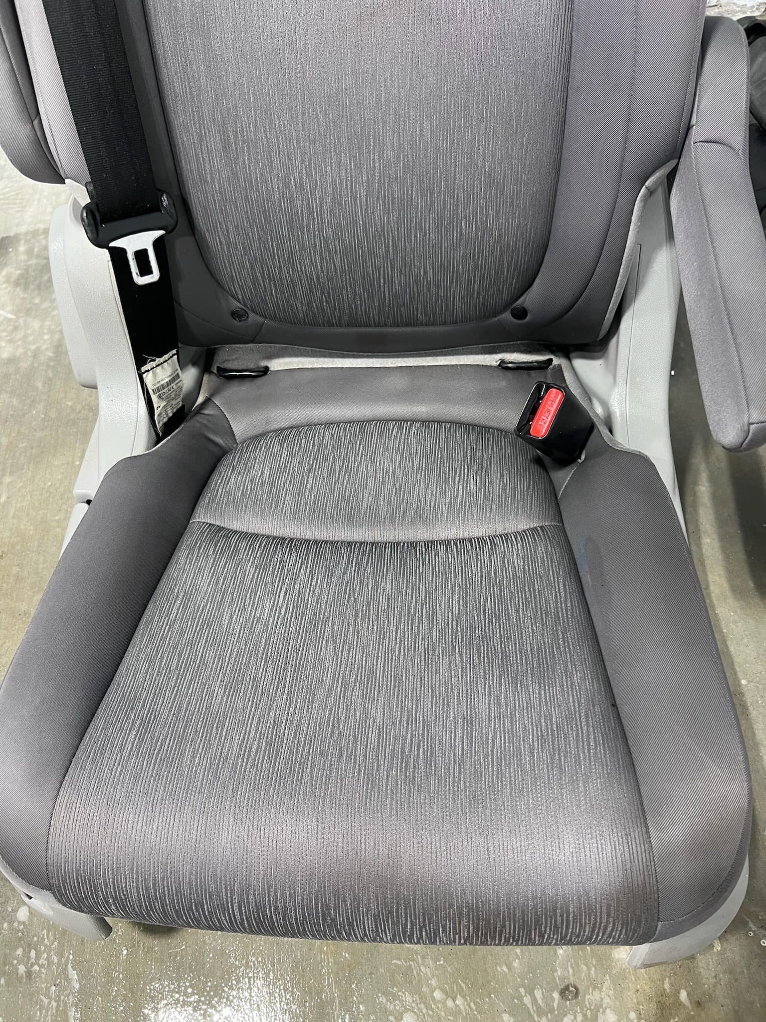 Cloth seat after fabric repair and deep cleaning