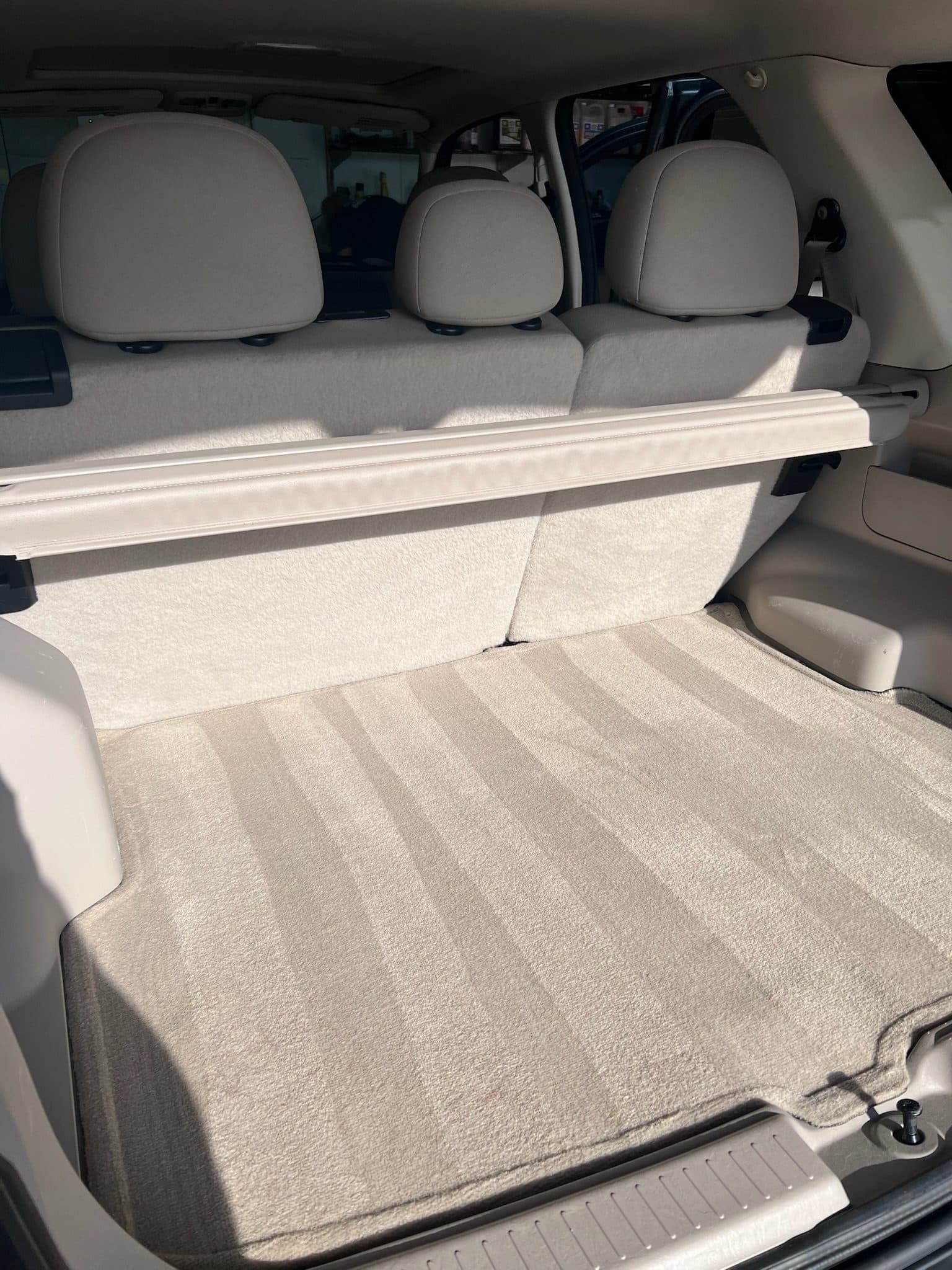 Clean, restored rear cargo area