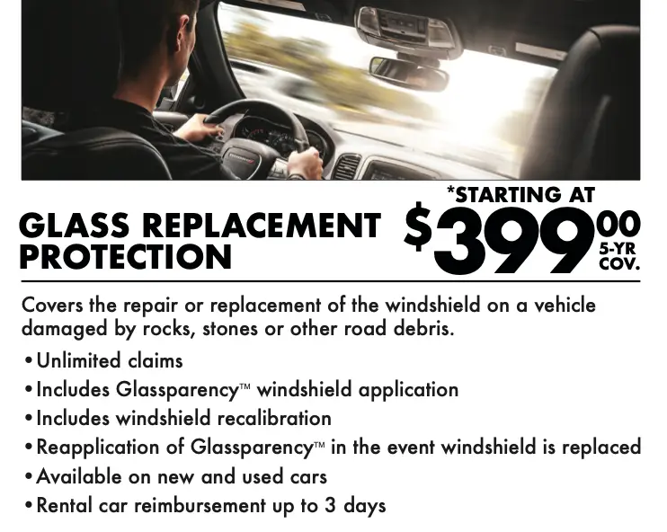 Glass replacement protection warranty plan